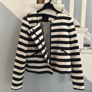 Stripped navy blue & white Banana Republic jacket.